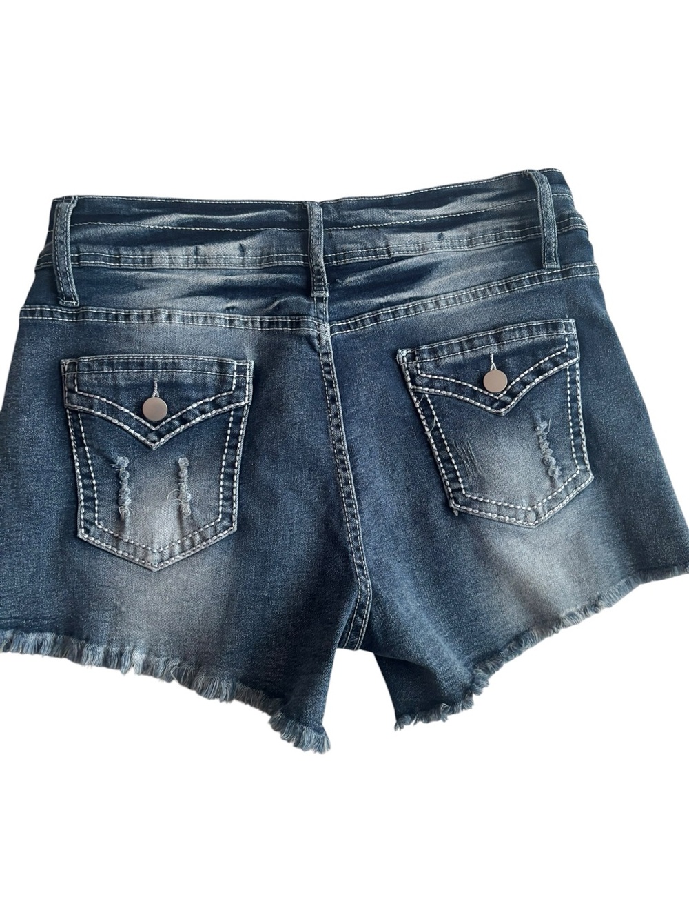 High-Rise Distressed Denim Shorts - Picture 5 of 5